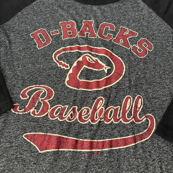 Majestic Threads Arizona D-Backs Baseball Raglan 3/4 Sleeve Tee Women's Medium - Picture 2 of 6